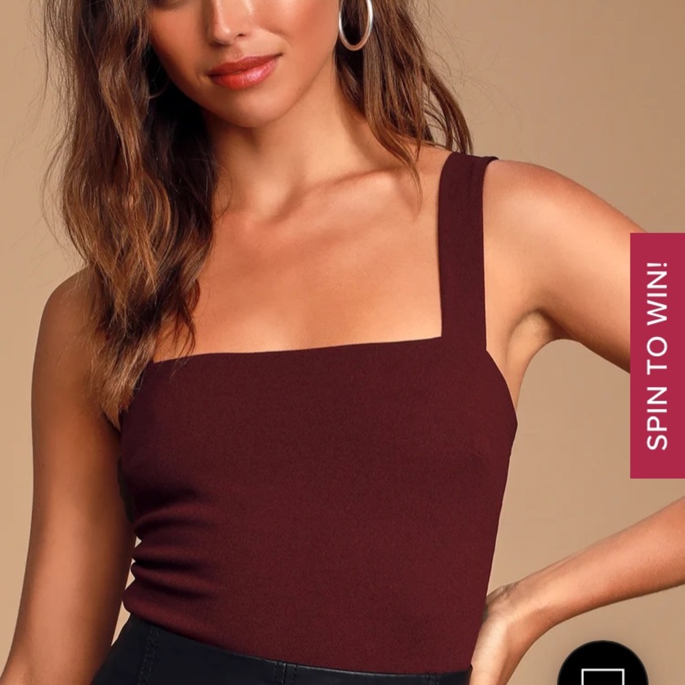 Symbolize Burgundy Sleeveless Bodysuit